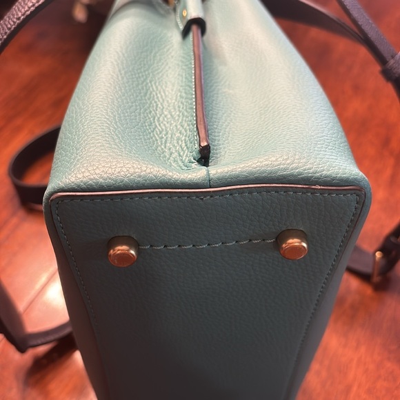 COACH Willow Bucket Bag BRIGHT GREEN MULTI  Navy Pebble Leather NWOT - Picture 6 of 9